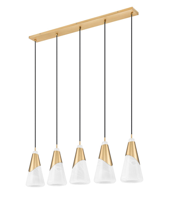 Z-Lite - 828P7-5L-MGLD - Five Light Linear Chandelier - Aimie - Modern Gold