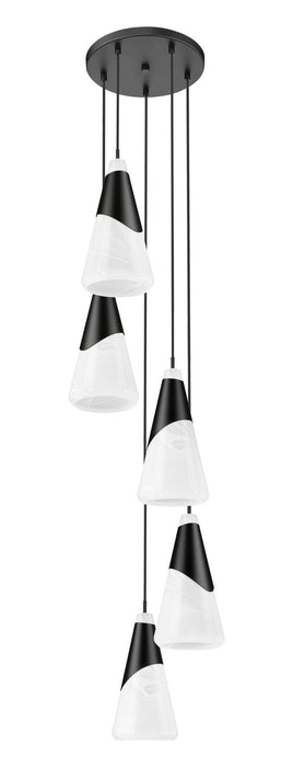 Z-Lite - 828P7-5R-MB - Five Light Chandelier - Aimie - Matte Black