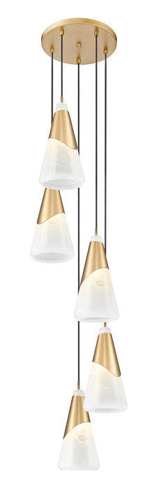 Z-Lite - 828P7-5R-MGLD - Five Light Chandelier - Aimie - Modern Gold