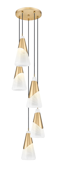 Z-Lite - 828P7-5R-MGLD - Five Light Chandelier - Aimie - Modern Gold