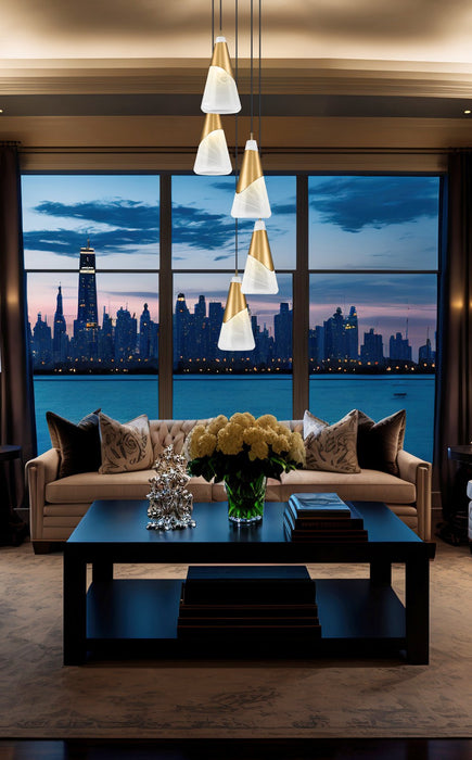 Z-Lite - 828P7-5R-MGLD - Five Light Chandelier - Aimie - Modern Gold