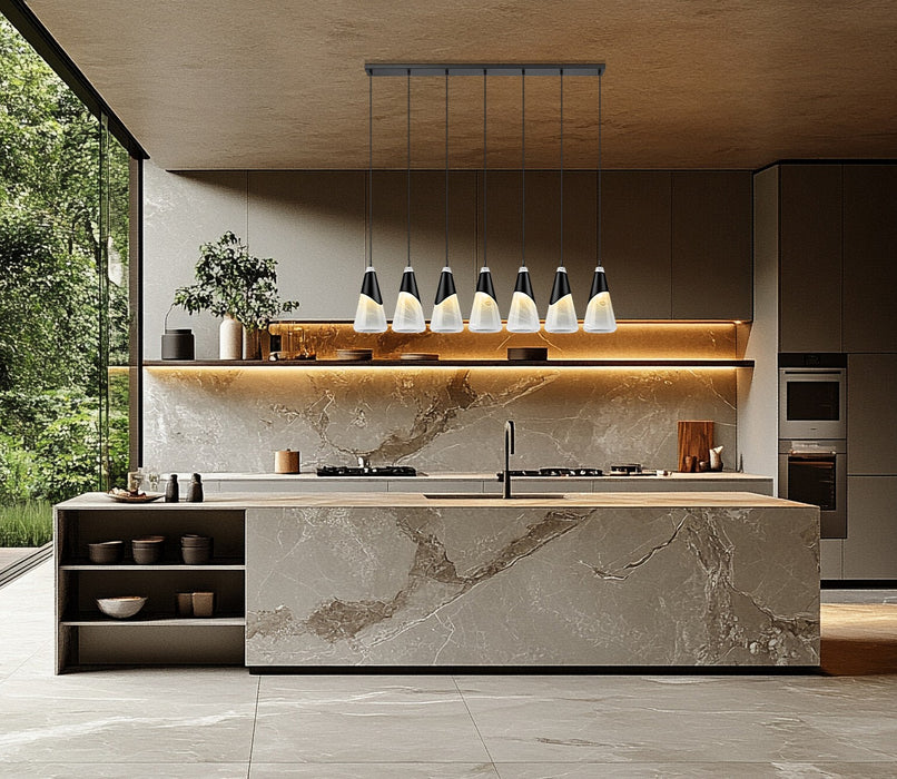 Z-Lite - 828P7-7L-MB - Seven Light Linear Chandelier - Aimie - Matte Black