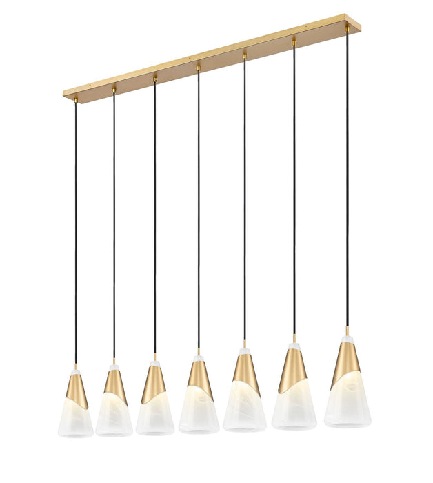 Z-Lite - 828P7-7L-MGLD - Seven Light Linear Chandelier - Aimie - Modern Gold