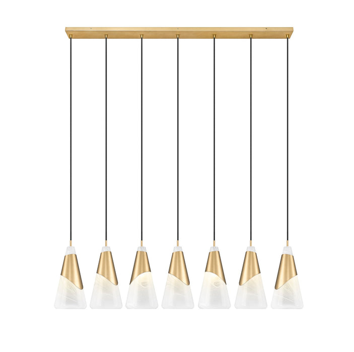 Z-Lite - 828P7-7L-MGLD - Seven Light Linear Chandelier - Aimie - Modern Gold