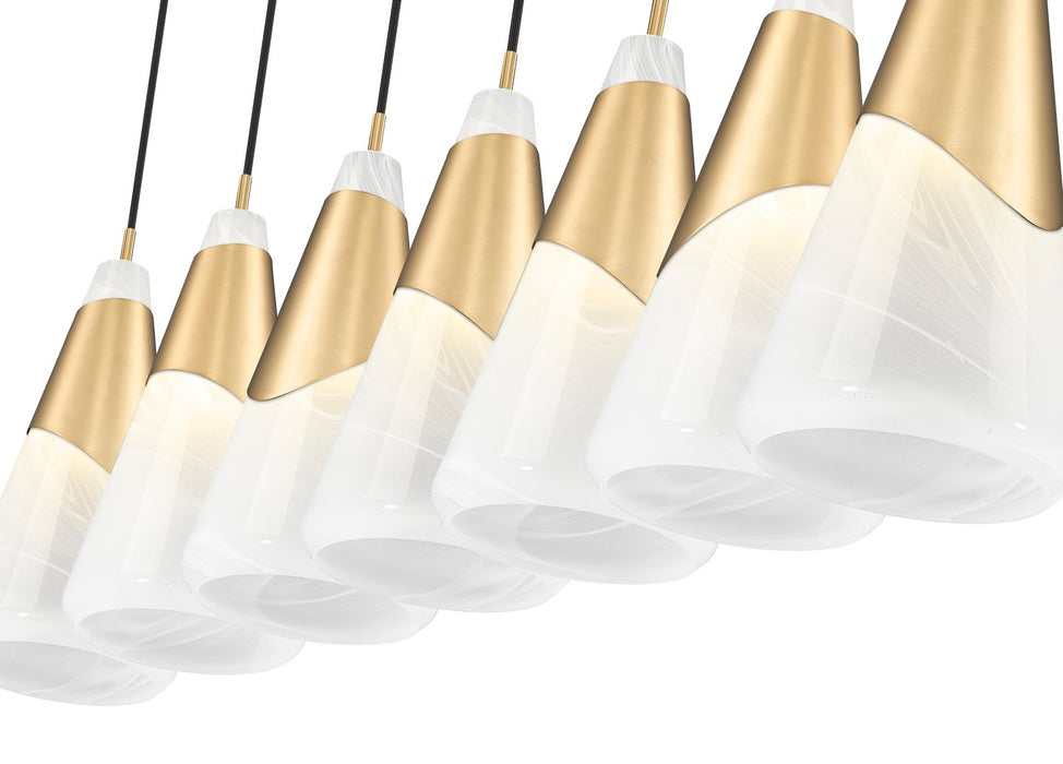 Z-Lite - 828P7-7L-MGLD - Seven Light Linear Chandelier - Aimie - Modern Gold