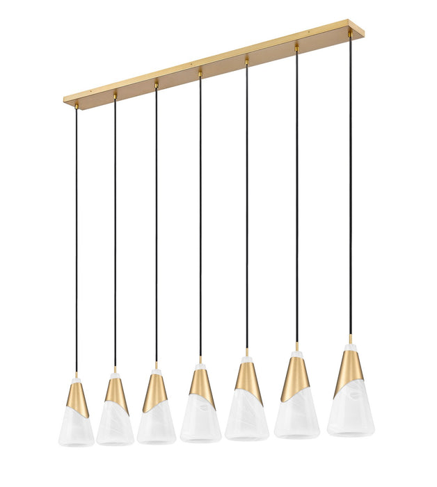 Z-Lite - 828P7-7L-MGLD - Seven Light Linear Chandelier - Aimie - Modern Gold