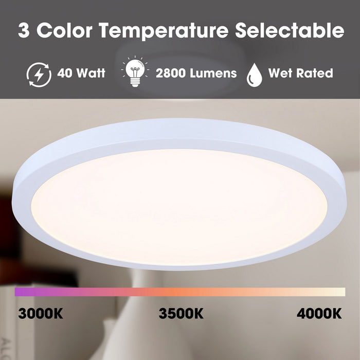Canarm - DL-18B-40FC-WH-C - LED Flush Mount - Led Disk Light - White