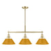 Golden - 3306-LP BCB-AY - Three Light Linear Pendant - Orwell - Brushed Champagne Brass