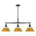 Golden - 3306-LP BLK-AY - Three Light Linear Pendant - Orwell - Matte Black