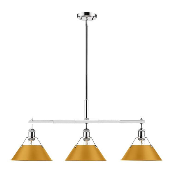 Golden - 3306-LP CH-AY - Three Light Linear Pendant - Orwell - Chrome