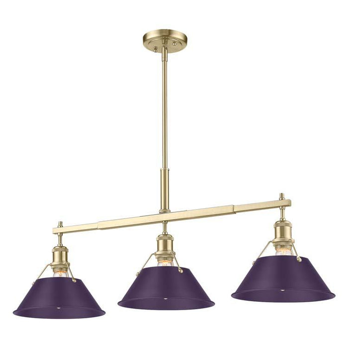 Golden - 3306-LP BCB-EP - Three Light Linear Pendant - Orwell - Brushed Champagne Brass