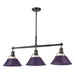 Golden - 3306-LP BLK-EP - Three Light Linear Pendant - Orwell - Matte Black