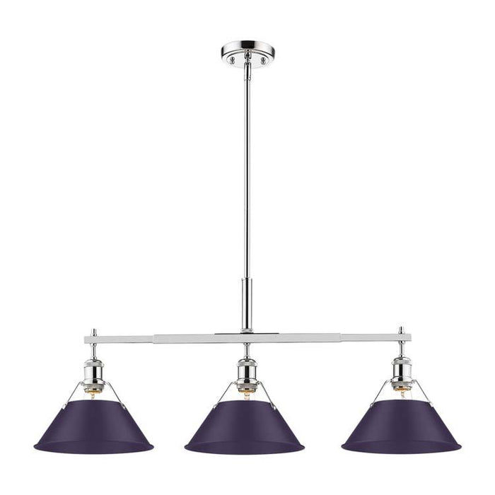 Golden - 3306-LP CH-EP - Three Light Linear Pendant - Orwell - Chrome