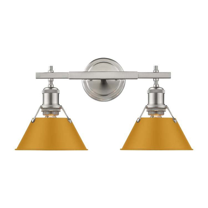 Golden - 3306-BA2 PW-AY - Two Light Vanity - Orwell - Pewter