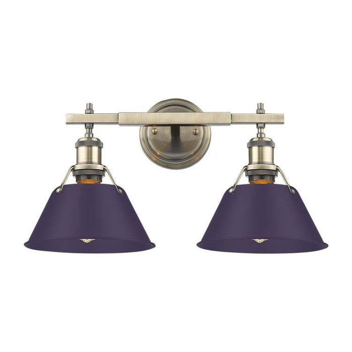 Golden - 3306-BA2 AB-EP - Two Light Vanity - Orwell - Aged Brass