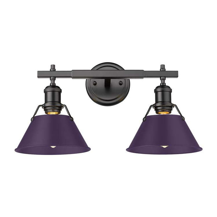 Golden - 3306-BA2 BLK-EP - Two Light Vanity - Orwell - Matte Black