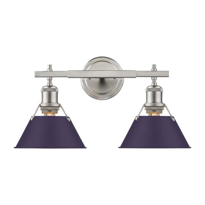 Golden - 3306-BA2 PW-EP - Two Light Vanity - Orwell - Pewter