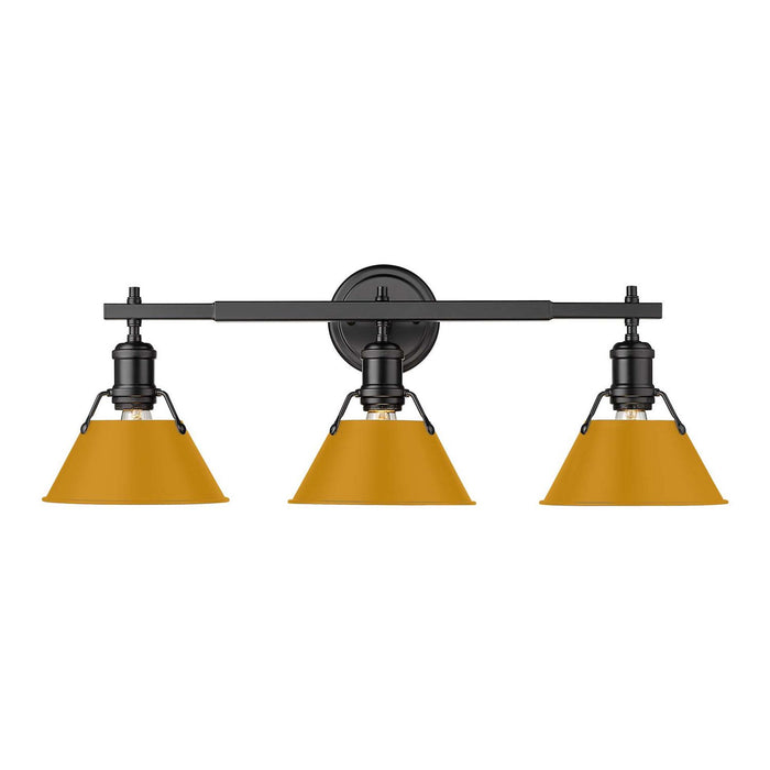 Golden - 3306-BA3 BLK-AY - Three Light Vanity - Orwell - Matte Black