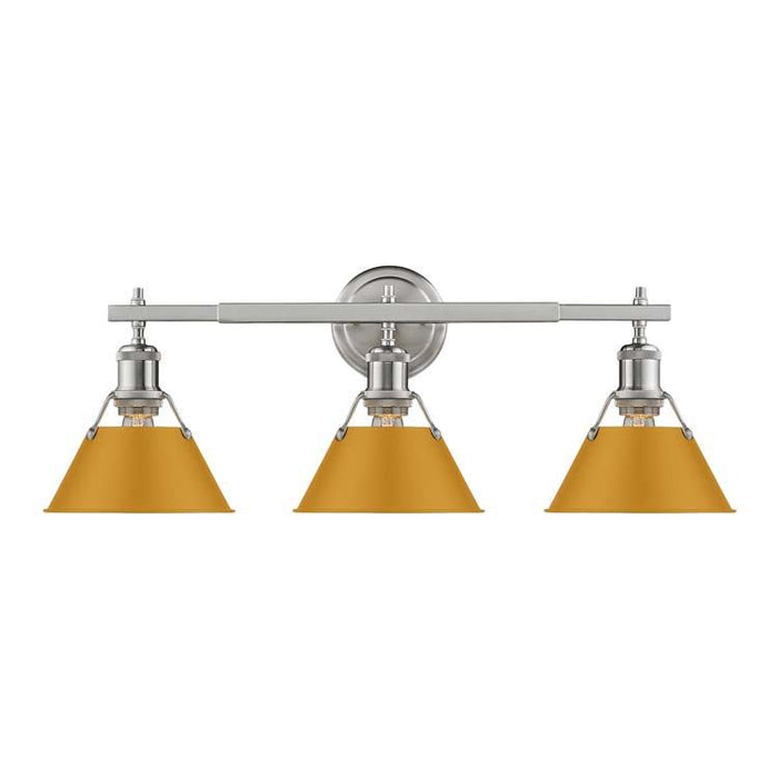Golden - 3306-BA3 PW-AY - Three Light Vanity - Orwell - Pewter