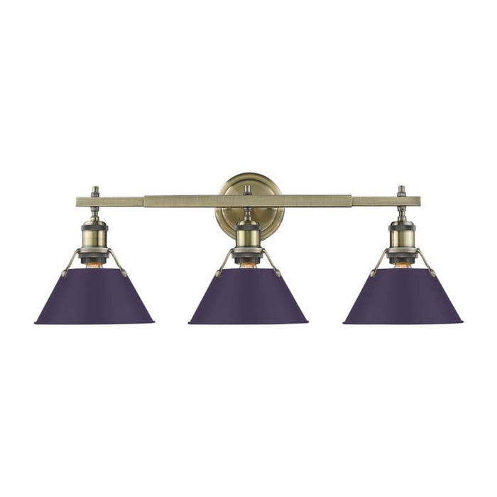 Golden - 3306-BA3 AB-EP - Three Light Vanity - Orwell - Aged Brass