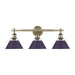 Golden - 3306-BA3 AB-EP - Three Light Vanity - Orwell - Aged Brass