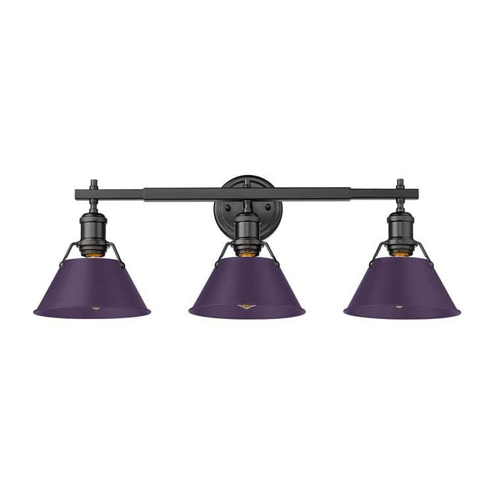 Golden - 3306-BA3 BLK-EP - Three Light Vanity - Orwell - Matte Black
