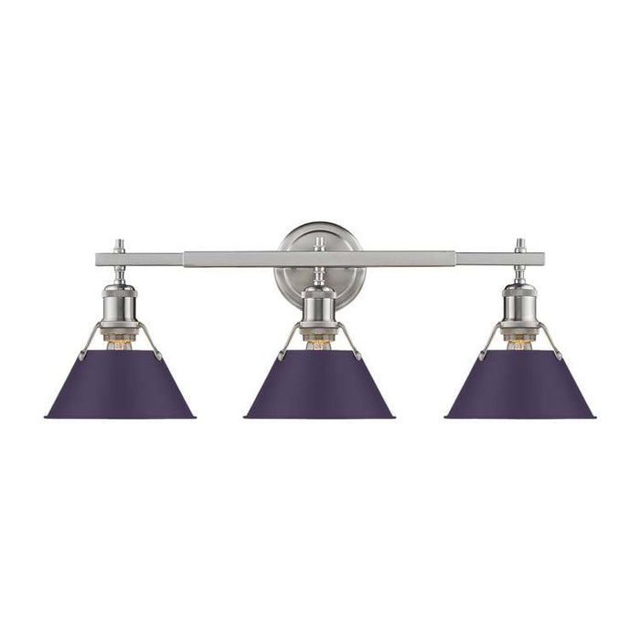 Golden - 3306-BA3 PW-EP - Three Light Vanity - Orwell - Pewter