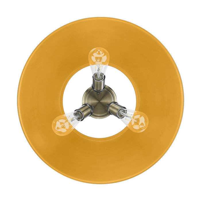 Golden - 3306-3FM AB-AY - Three Light Flush Mount - Orwell - Aged Brass