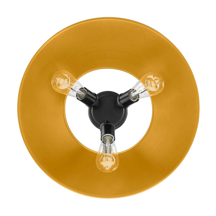 Golden - 3306-3FM BLK-AY - Three Light Flush Mount - Orwell - Matte Black