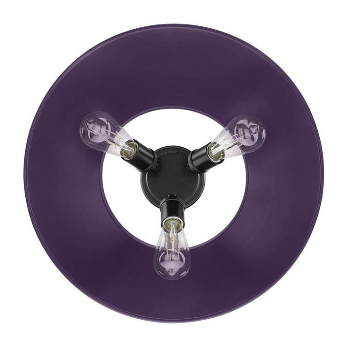 Golden - 3306-3FM BLK-EP - Three Light Flush Mount - Orwell - Matte Black