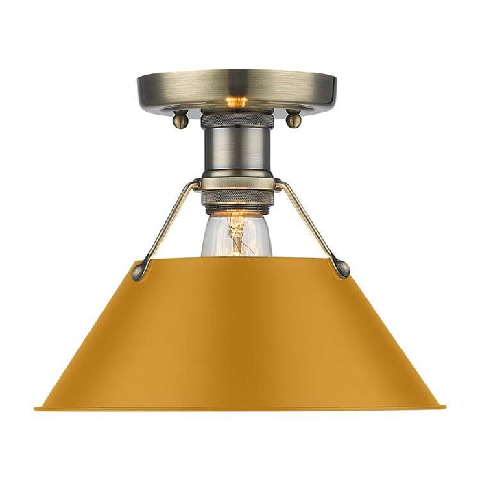 Golden - 3306-FM AB-AY - One Light Flush Mount - Orwell - Aged Brass