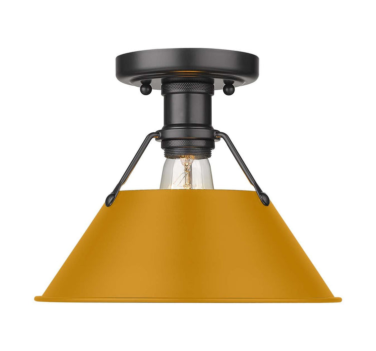 Golden - 3306-FM BLK-AY - One Light Flush Mount - Orwell - Matte Black