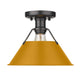 Golden - 3306-FM BLK-AY - One Light Flush Mount - Orwell - Matte Black