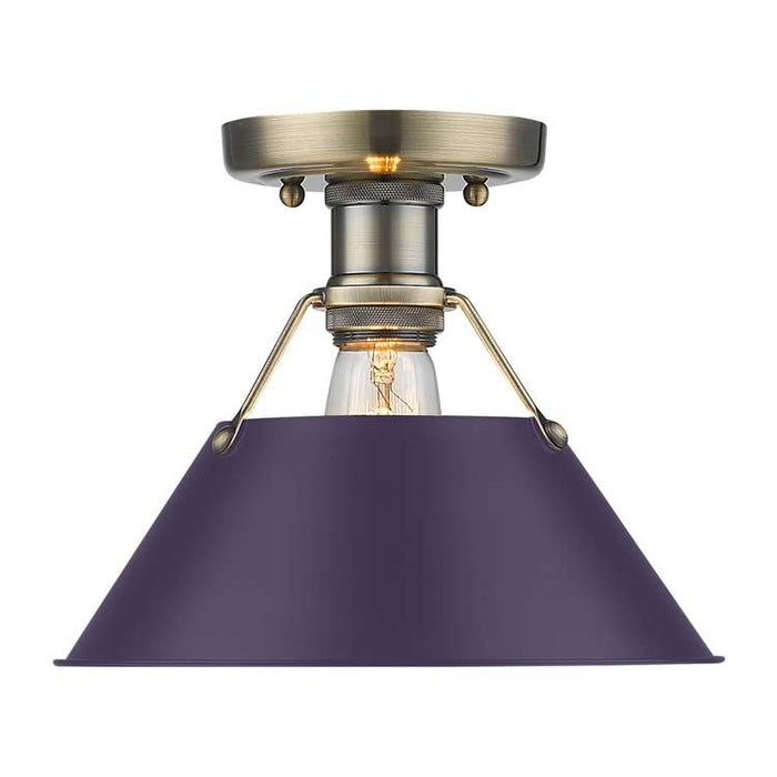 Golden - 3306-FM AB-EP - One Light Flush Mount - Orwell - Aged Brass