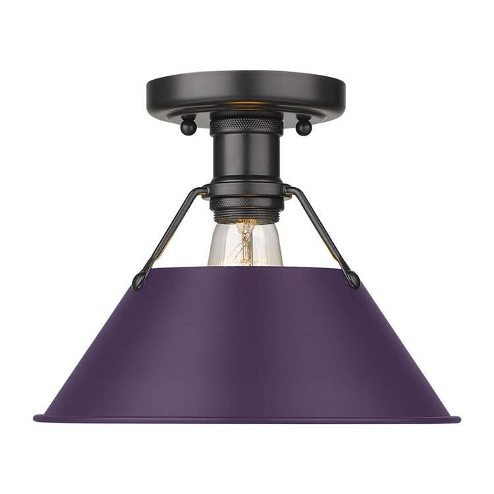 Golden - 3306-FM BLK-EP - One Light Flush Mount - Orwell - Matte Black