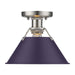 Golden - 3306-FM PW-EP - One Light Flush Mount - Orwell - Pewter