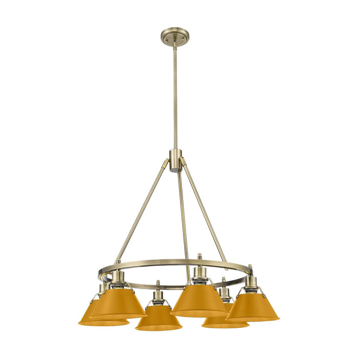 Golden - 3306-6 AB-AY - Six Light Chandelier - Orwell - Aged Brass