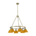 Golden - 3306-6 AB-AY - Six Light Chandelier - Orwell - Aged Brass