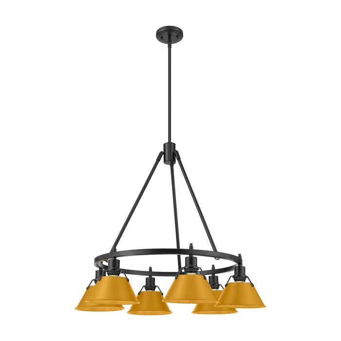 Golden - 3306-6 BLK-AY - Six Light Chandelier - Orwell - Matte Black