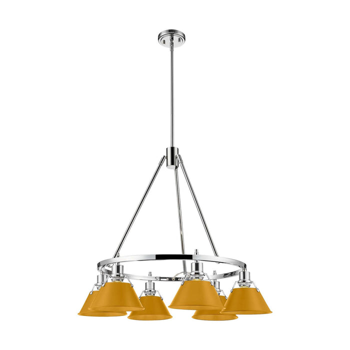 Golden - 3306-6 CH-AY - Six Light Chandelier - Orwell - Chrome