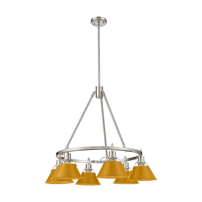 Golden - 3306-6 PW-AY - Six Light Chandelier - Orwell - Pewter