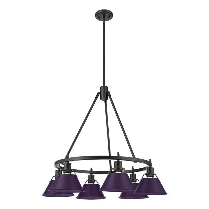 Golden - 3306-6 BLK-EP - Six Light Chandelier - Orwell - Matte Black