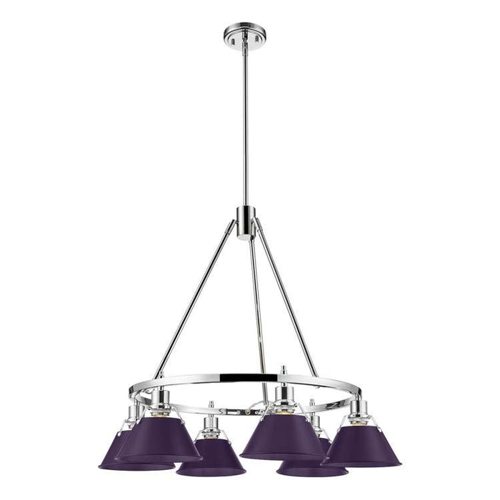 Golden - 3306-6 CH-EP - Six Light Chandelier - Orwell - Chrome