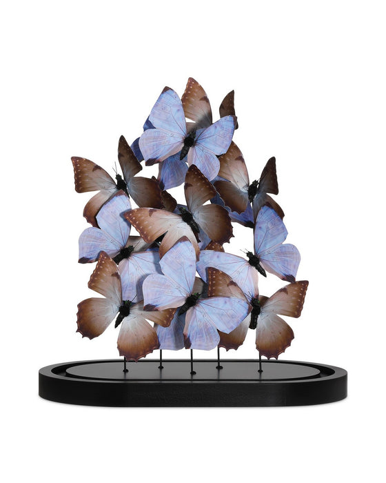 Currey and Company - 1200-0977 - Sculpture - Rue de Bac Butterflies - Lilac/Brown/Black/Clear