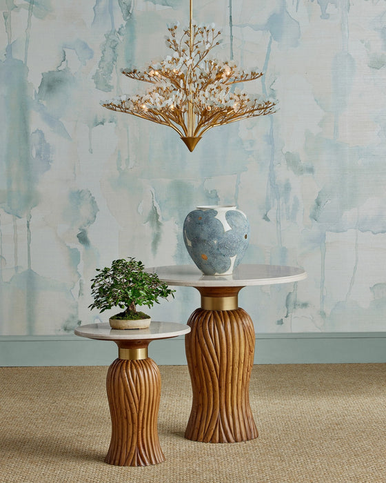 Currey and Company - 1200-0978 - Vase - Bloom - Textured Blue/Off-White/Gold