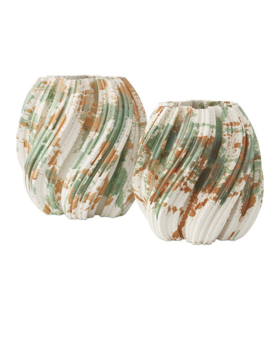 Currey and Company - 1200-0987 - Vase - Camouflage - Green/Brown/Off-White
