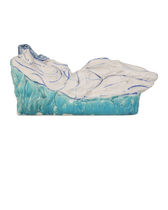 Currey and Company - 1200-0996 - Object - Reclining Nude - Blue/Off-White