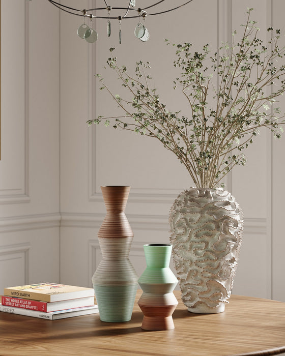 Currey and Company - 1200-1008 - Vase - Happy 80's - Brown/Light Blue