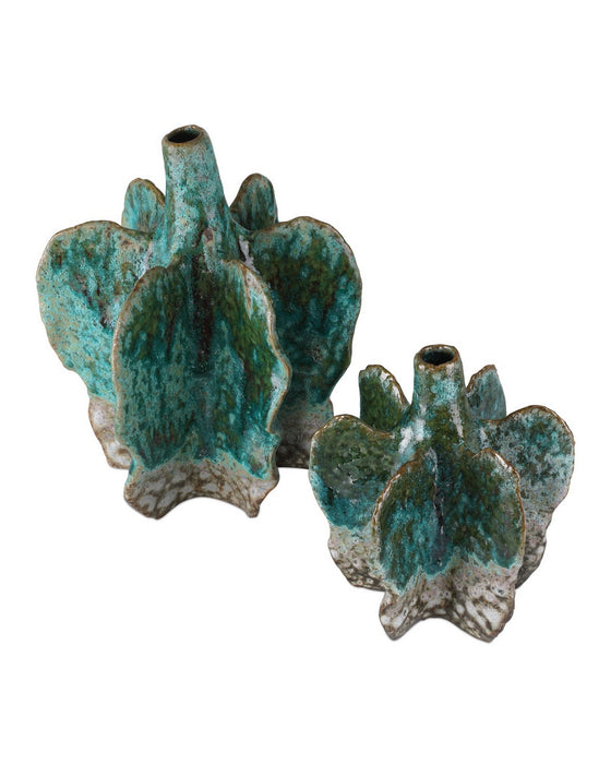 Currey and Company - 1200-1013 - Vase - Urbano - Turquoise/Brown