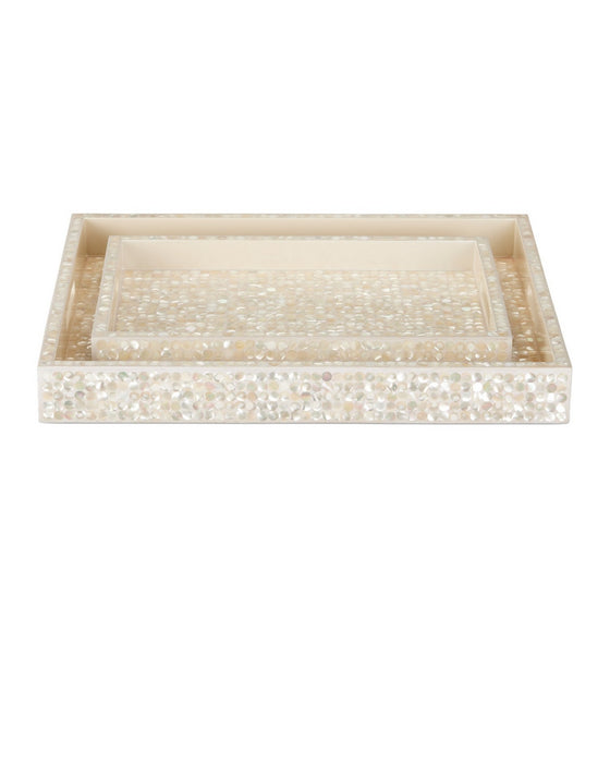 Currey and Company - 1200-1020 - Tray Set of 2 - Gerri Dot - Natural